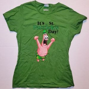 Spongebob Men's Shirt Small Green St Patrick's Day Logo